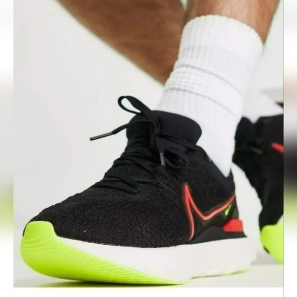 14 MEN\'S NIKE REACT INFINITY RUN FLYKNIT 3 BLACK SIREN RED DH5392-007 main image 9